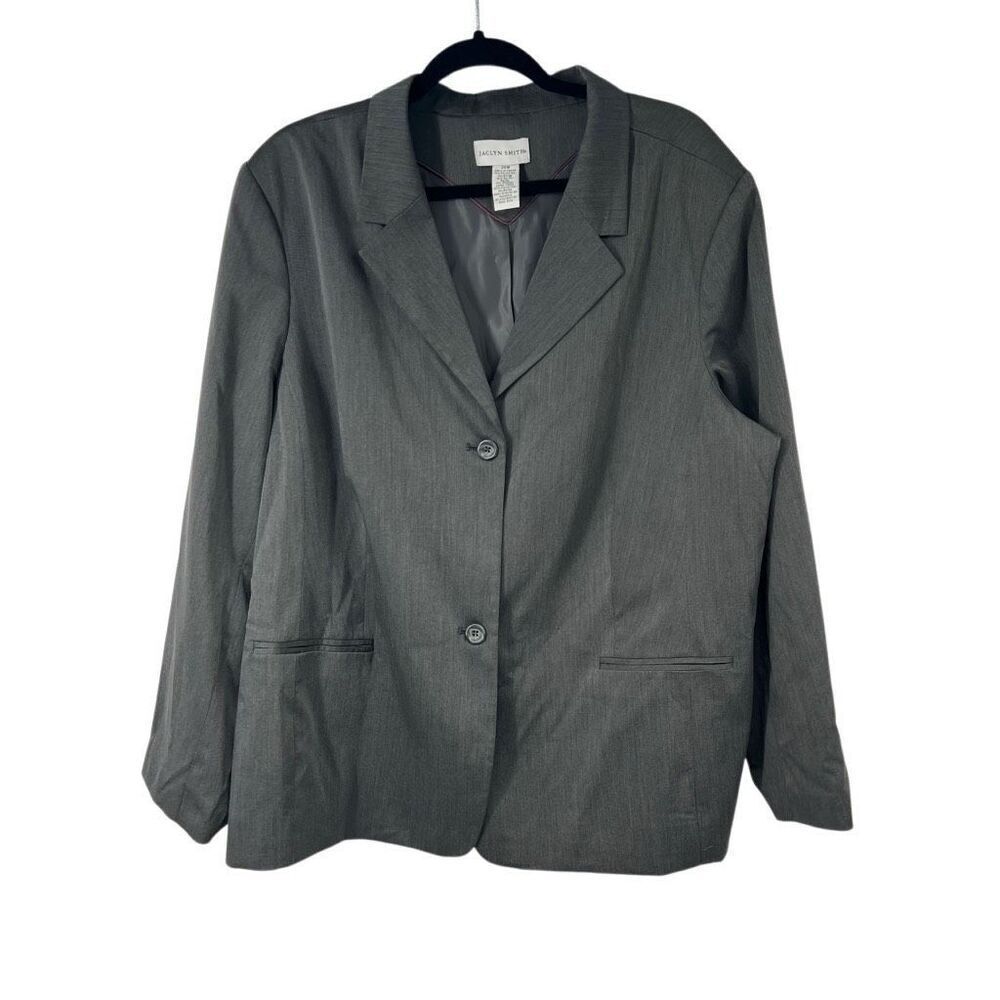 Women’s 26W Plus Jaclyn Smith Dark Gray‎ Career Wear Blazer Jacket